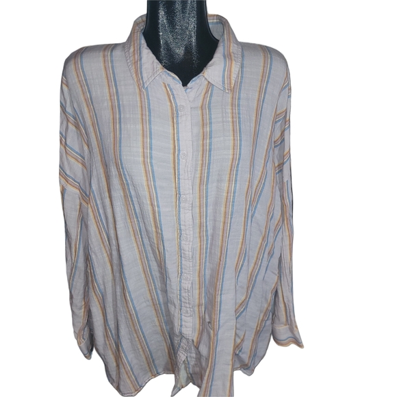 Wild Fables Multi Colored Striped Shirt XXL - Picture 1 of 6